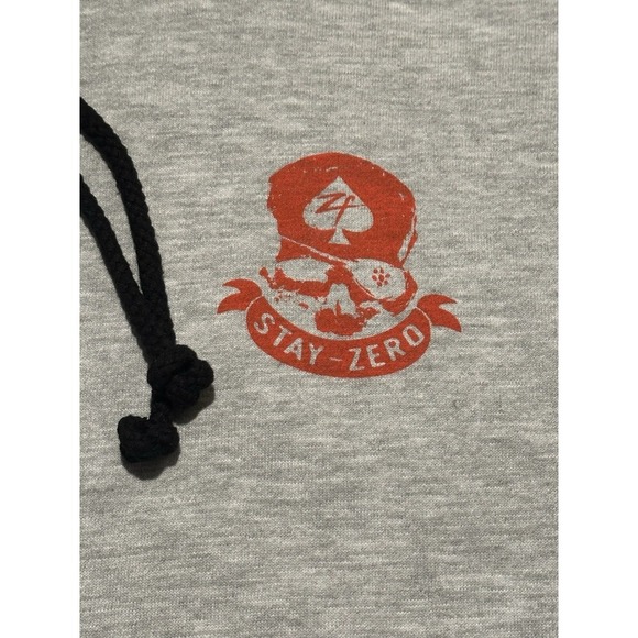 Zero Foxtrot Never Say Die Stay Zero Pirate Hoodie Mens Large Hooded Sweatshirt - Picture 4 of 11